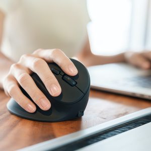woman hand using computer ergonomic mouse